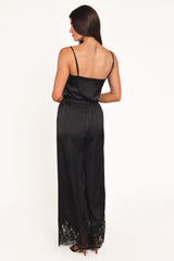 Viola Drawstring Wide Leg Pant - Black