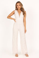 Eloise Lace Jumpsuit - Ivory