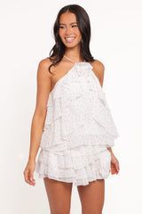 Kit Ruffled Skort Set - White Polka Dot
