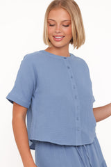 Sophia Skirt Set - Denim Blue