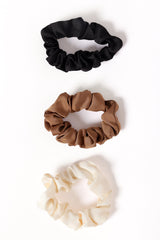 Karina Hair Ties - Cream/Brown/Black