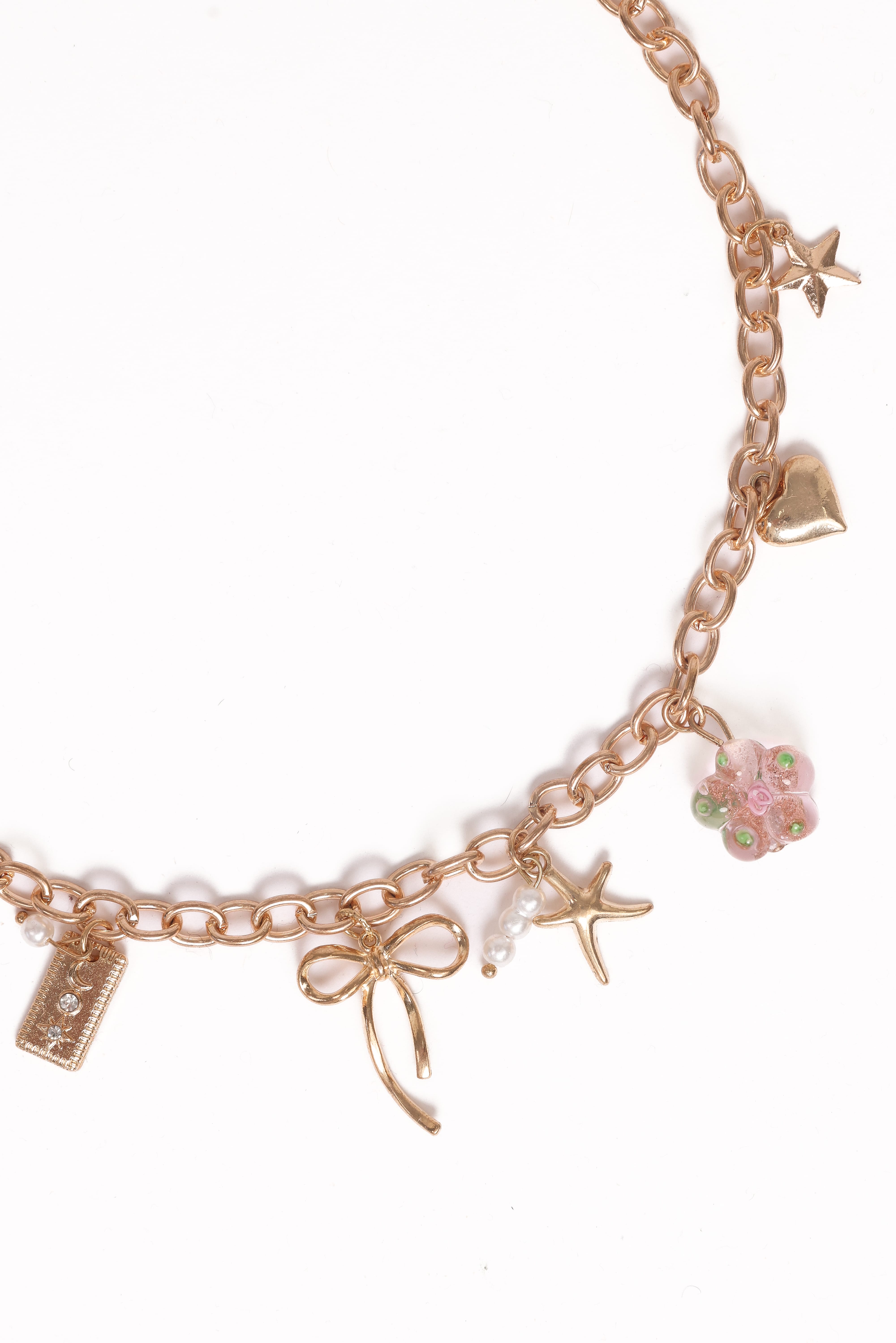 Sienna Charm Necklace - Gold Pink