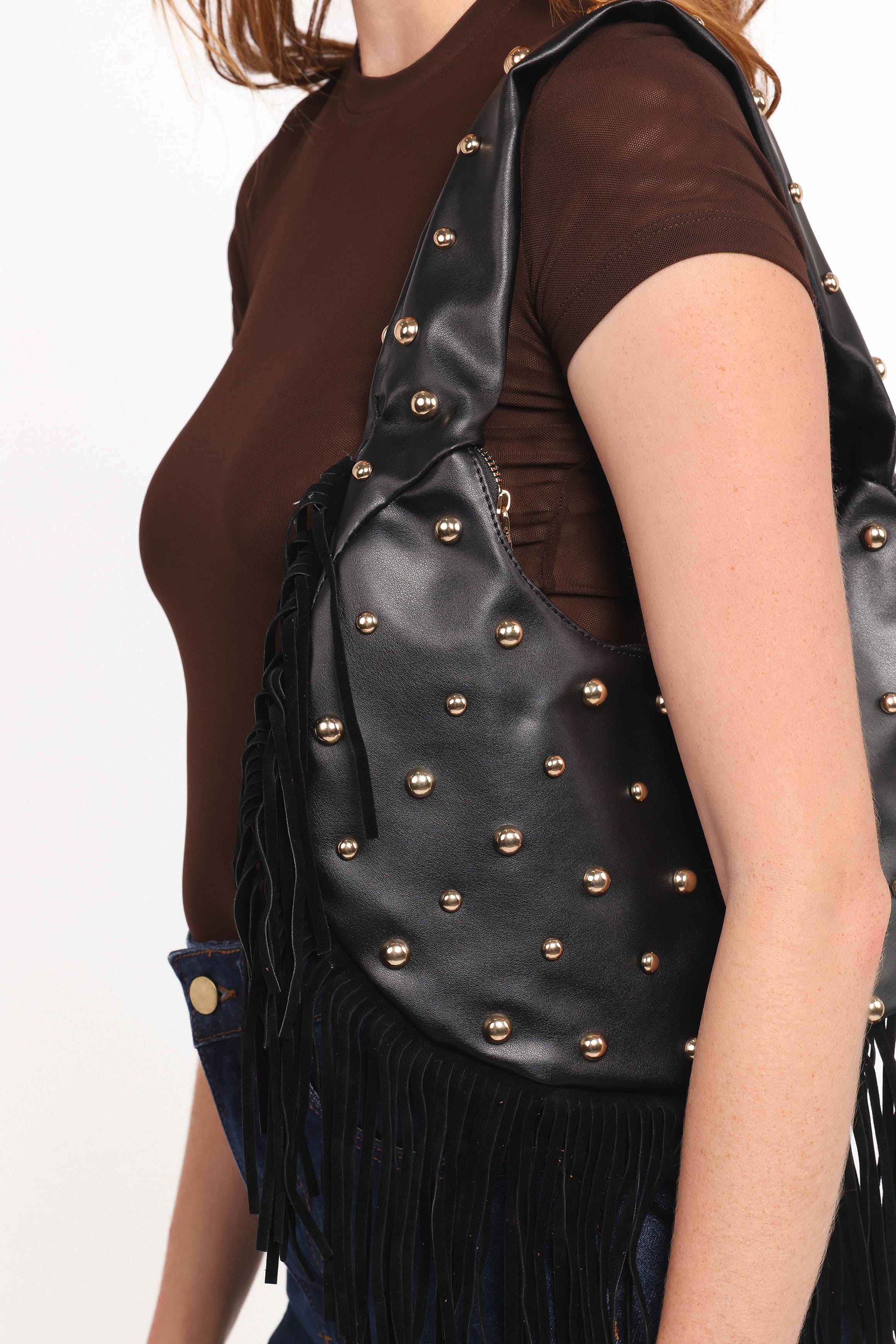 Veda Studded Bag - Black