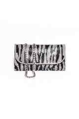 Zara Embellished Bag - Zebra