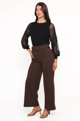 Benton Belted Pant - Brown
