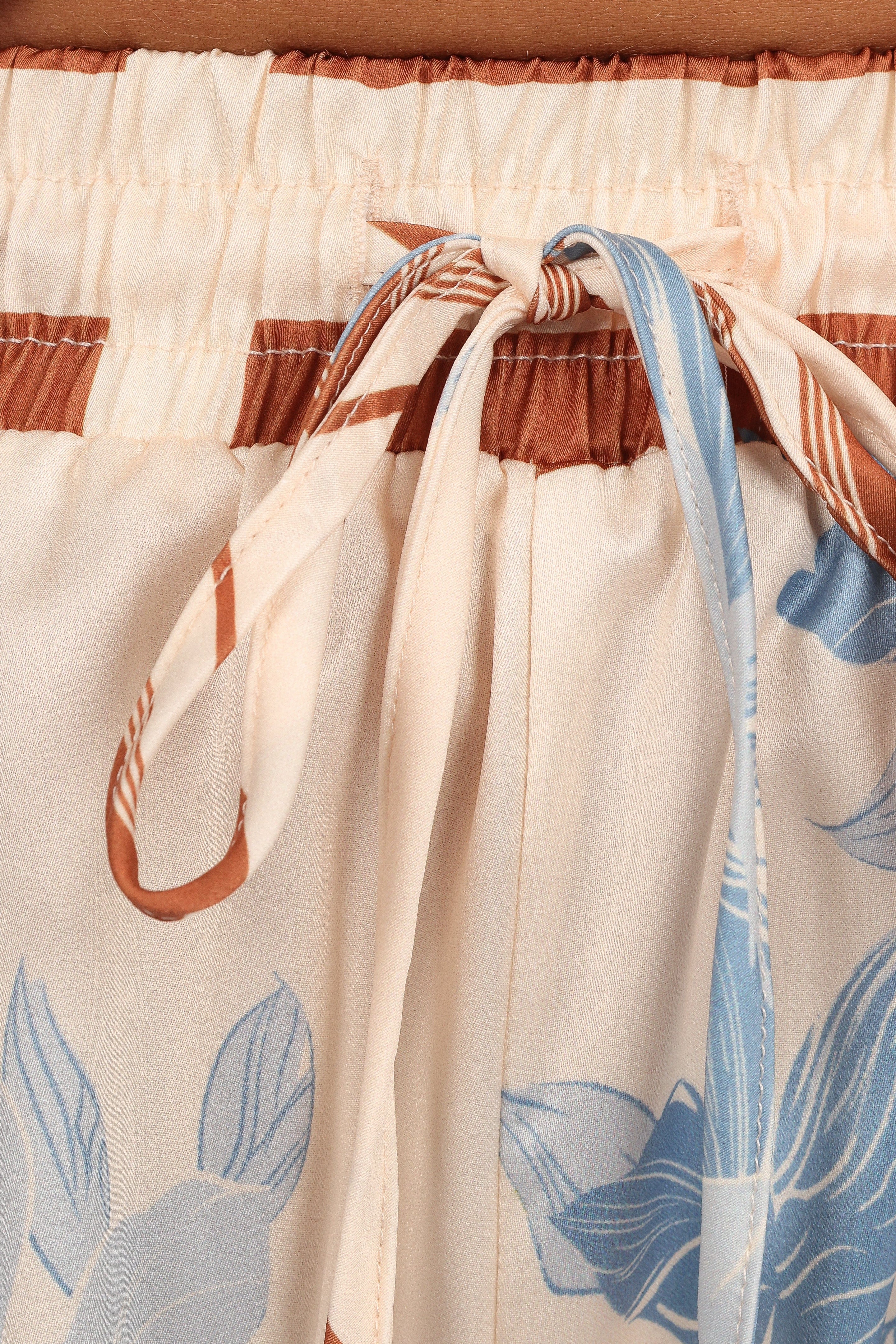 Lara Shorts - Pale Blue Print