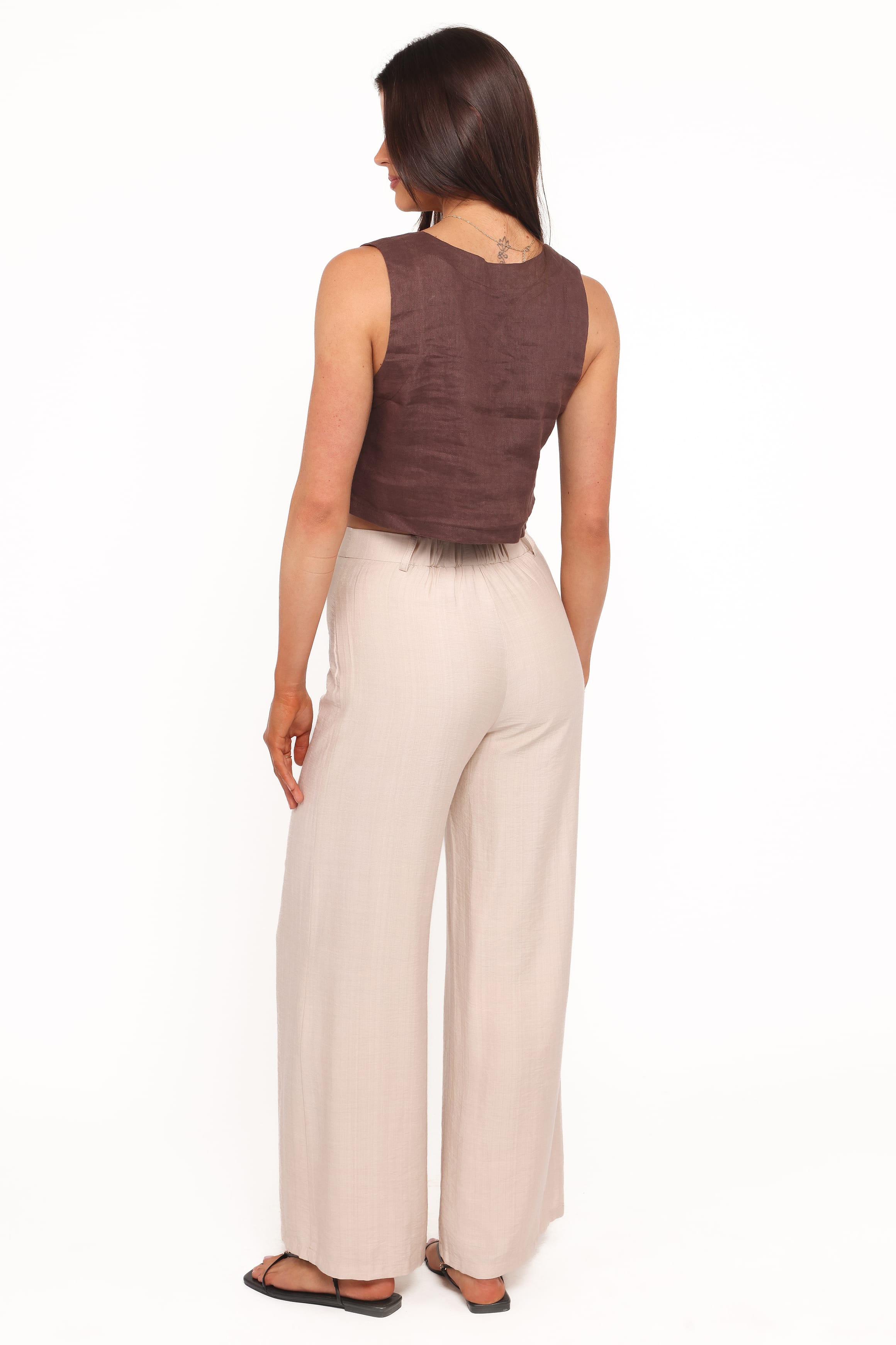 Lauren Wide Leg Pant - Beige