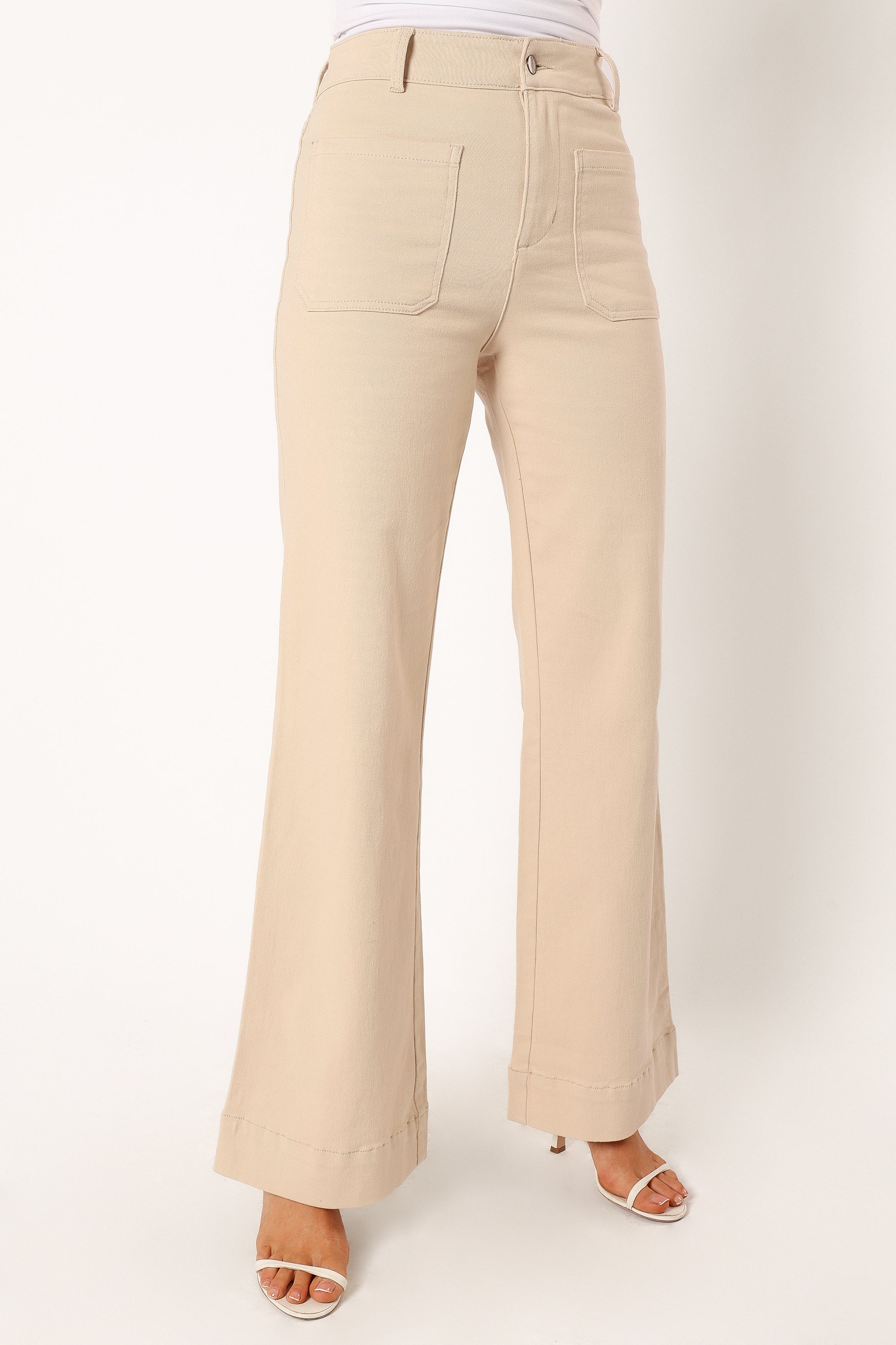 Nico Wide Leg Jean - Beige