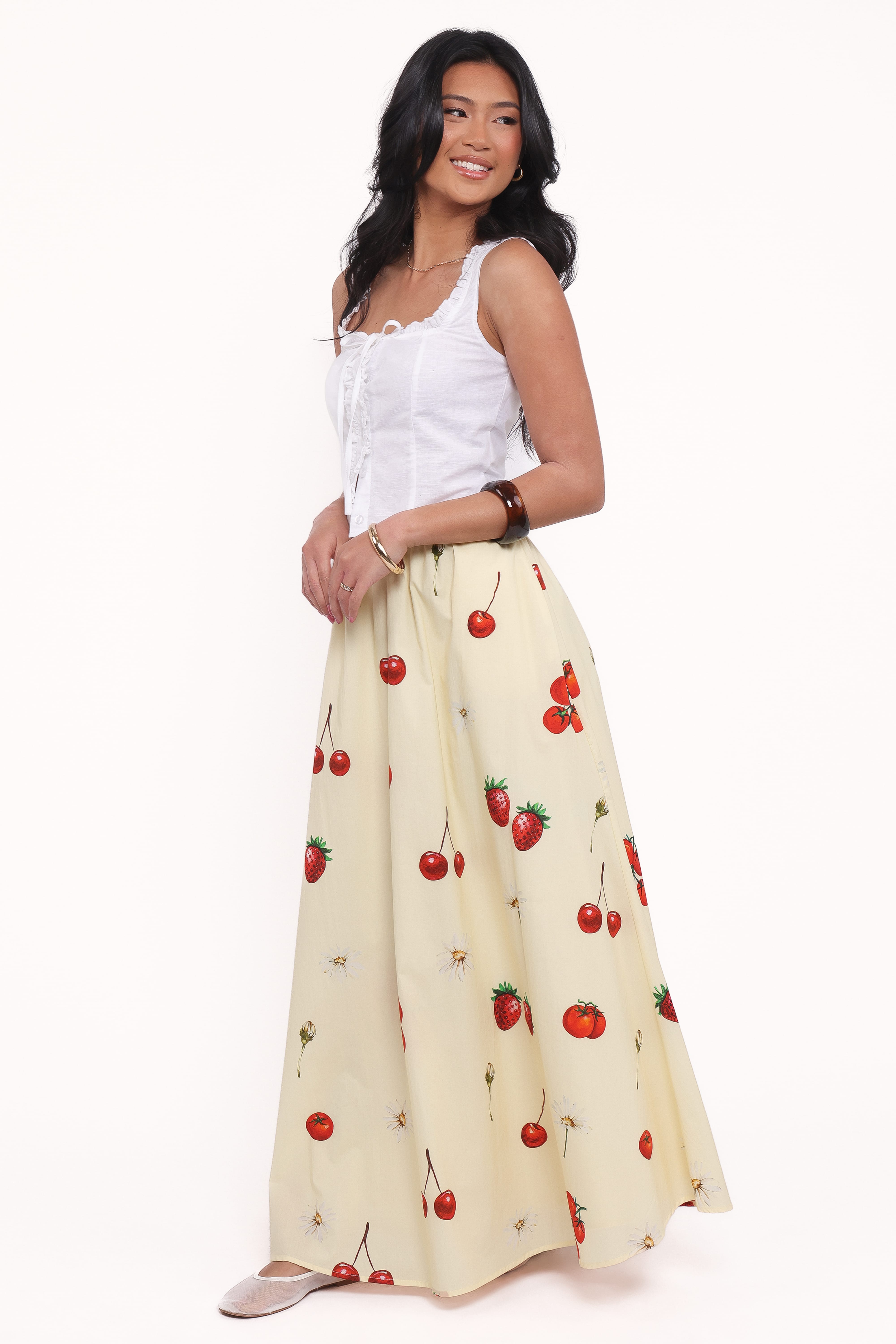 Remira Midi Skirt - Yellow Cherry