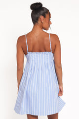 Cole Mini Dress - Blue Stripe