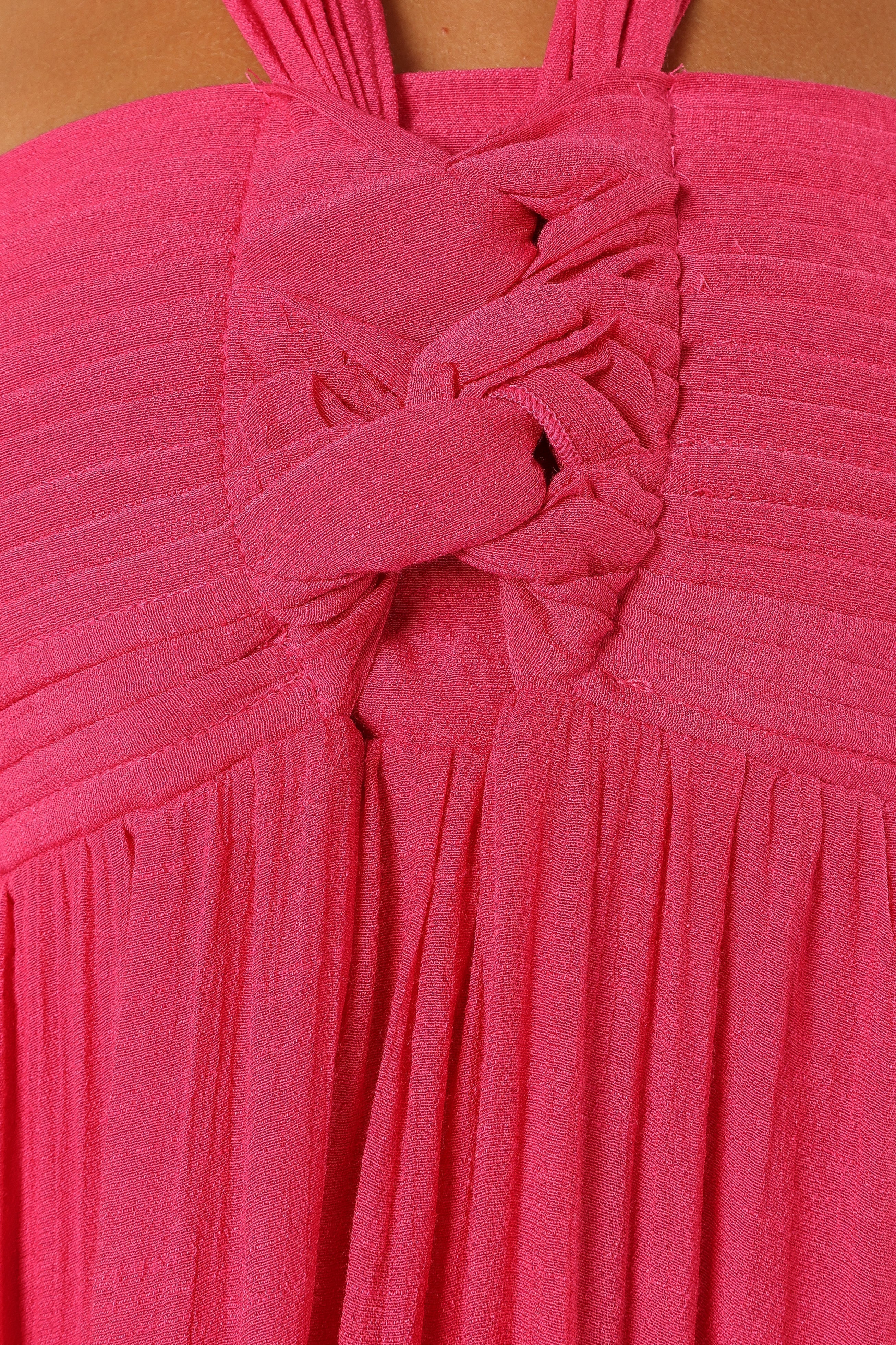 Everdeen Halterneck Maxi Dress - Fuchsia