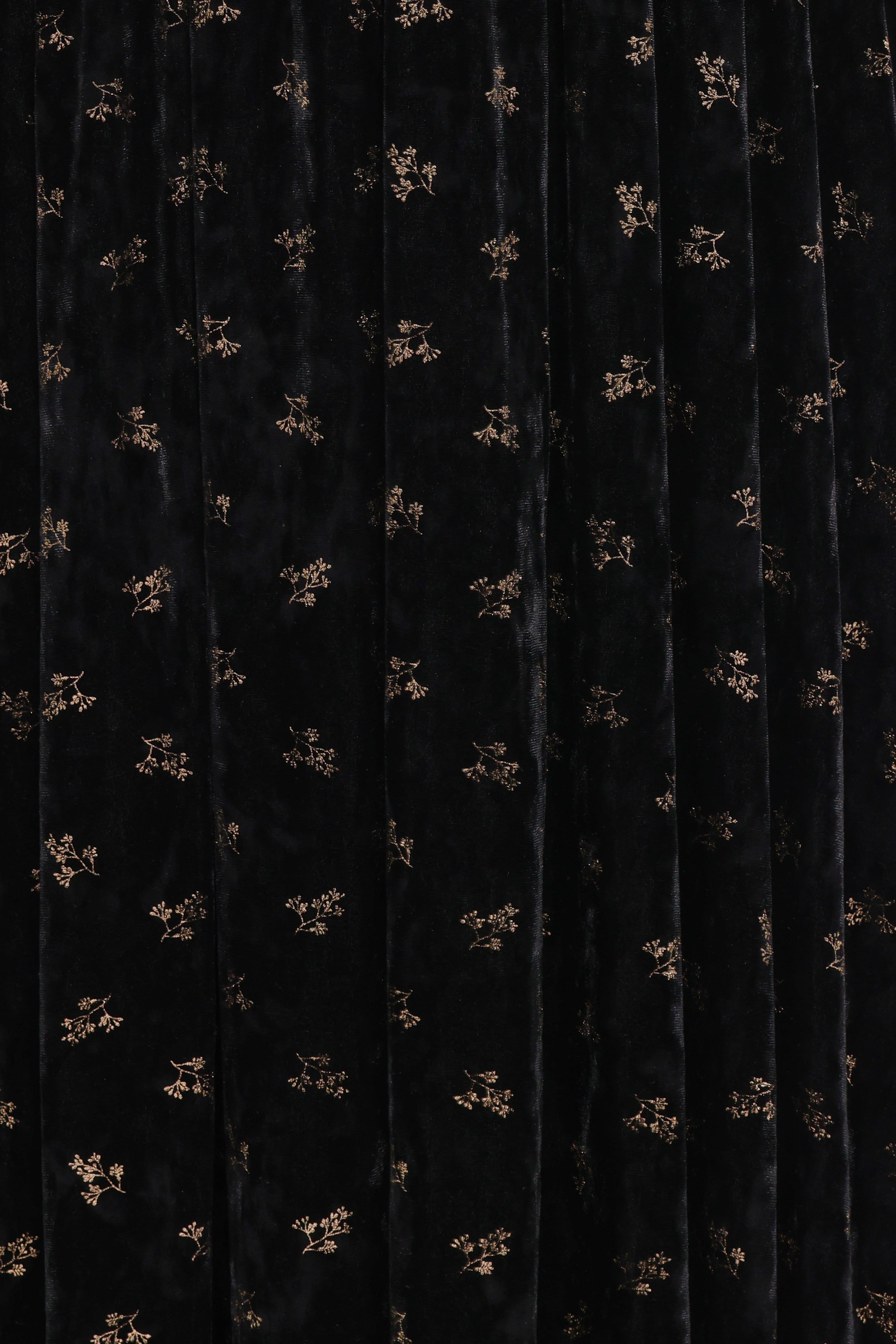 Farryn Maxi Dress - Black/Gold Velvet