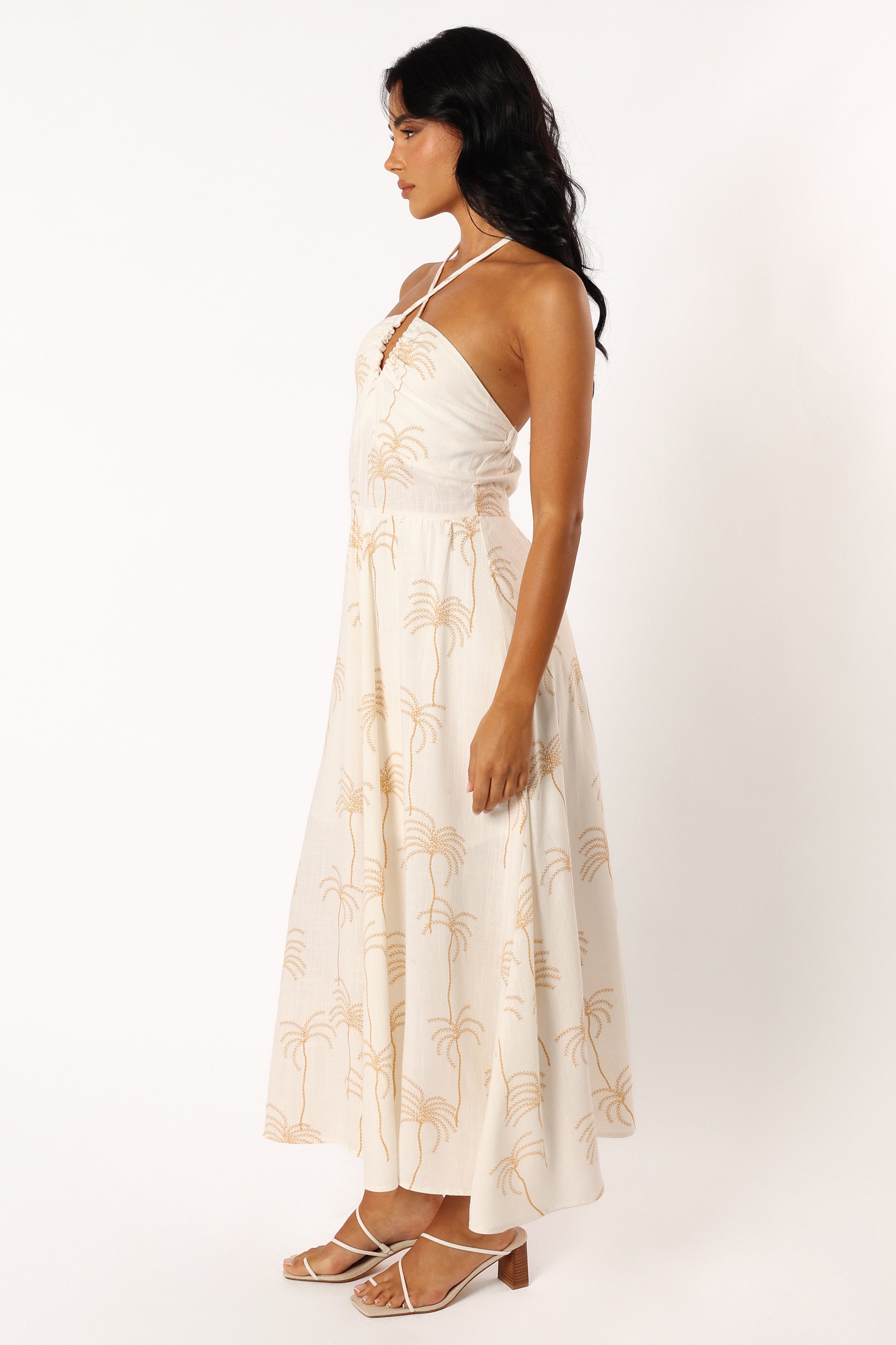Granger Halterneck Midi Dress - White Print