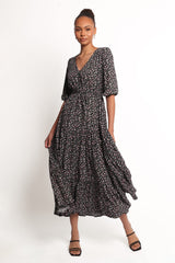 Kelda Dress - Black Rosebud Floral