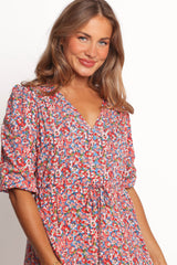 Kelda Dress - Blue Ditsy Floral