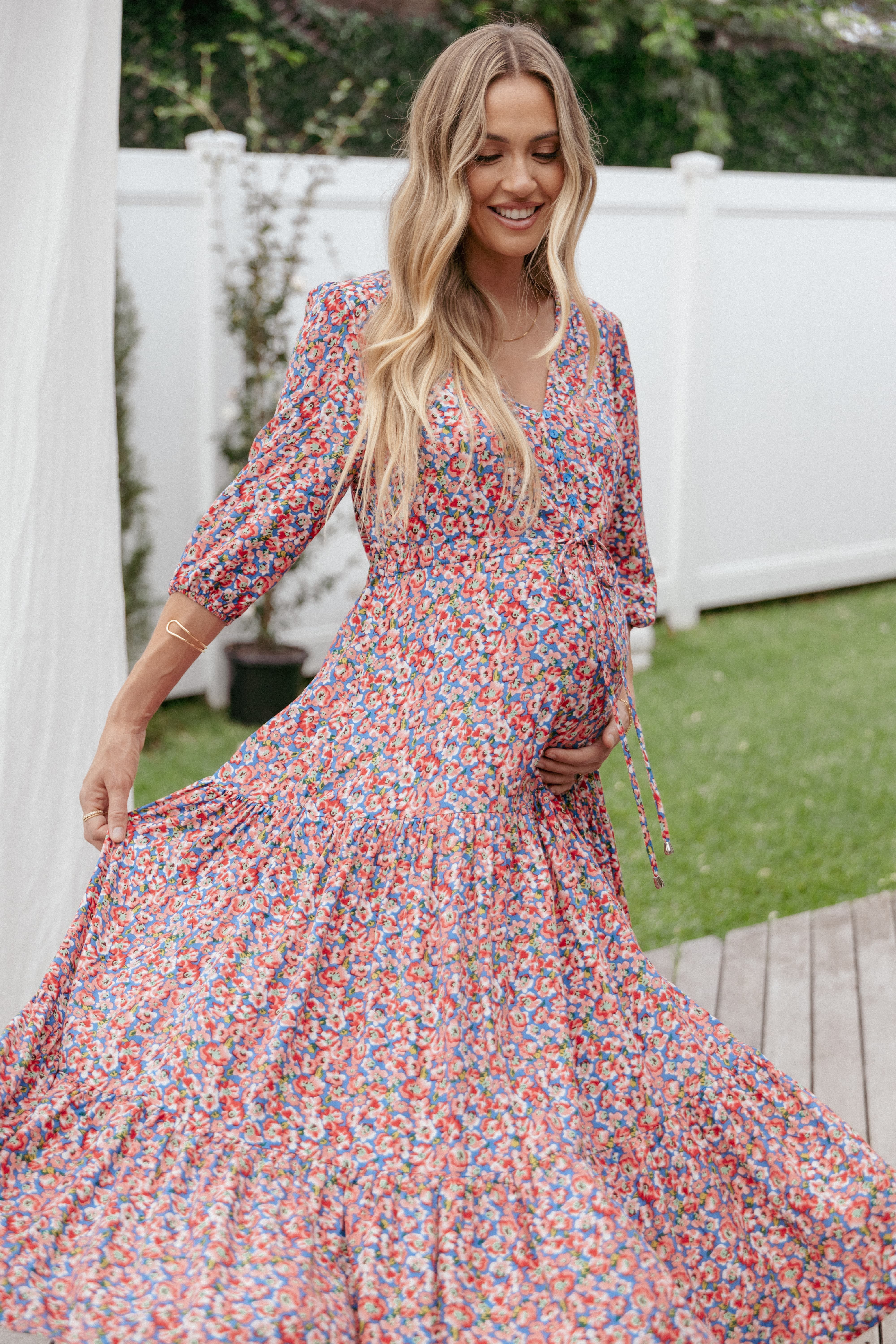 Kelda Dress - Blue Ditsy Floral