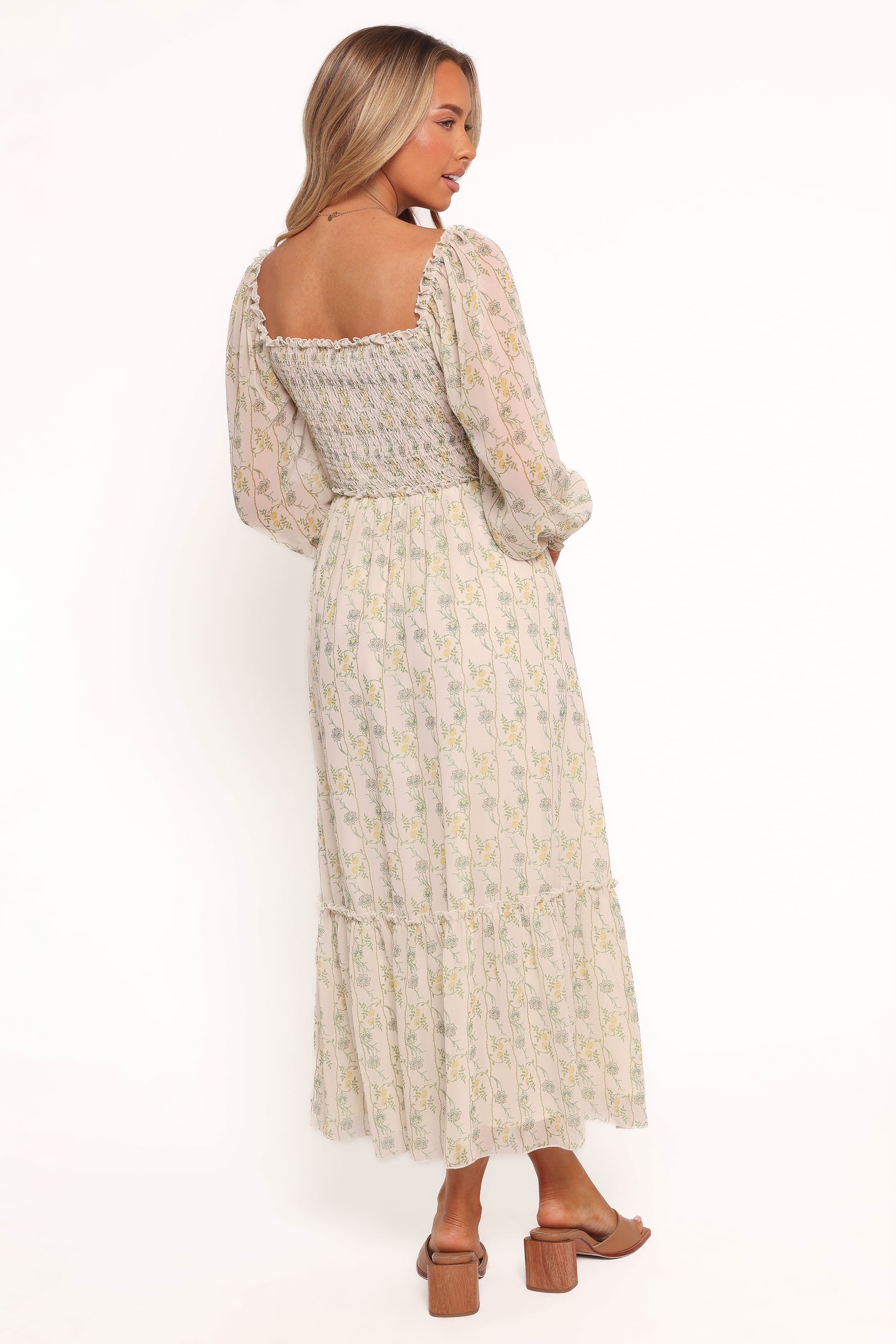 Keziah Long Sleeve Maxi Dress - Yellow Floral