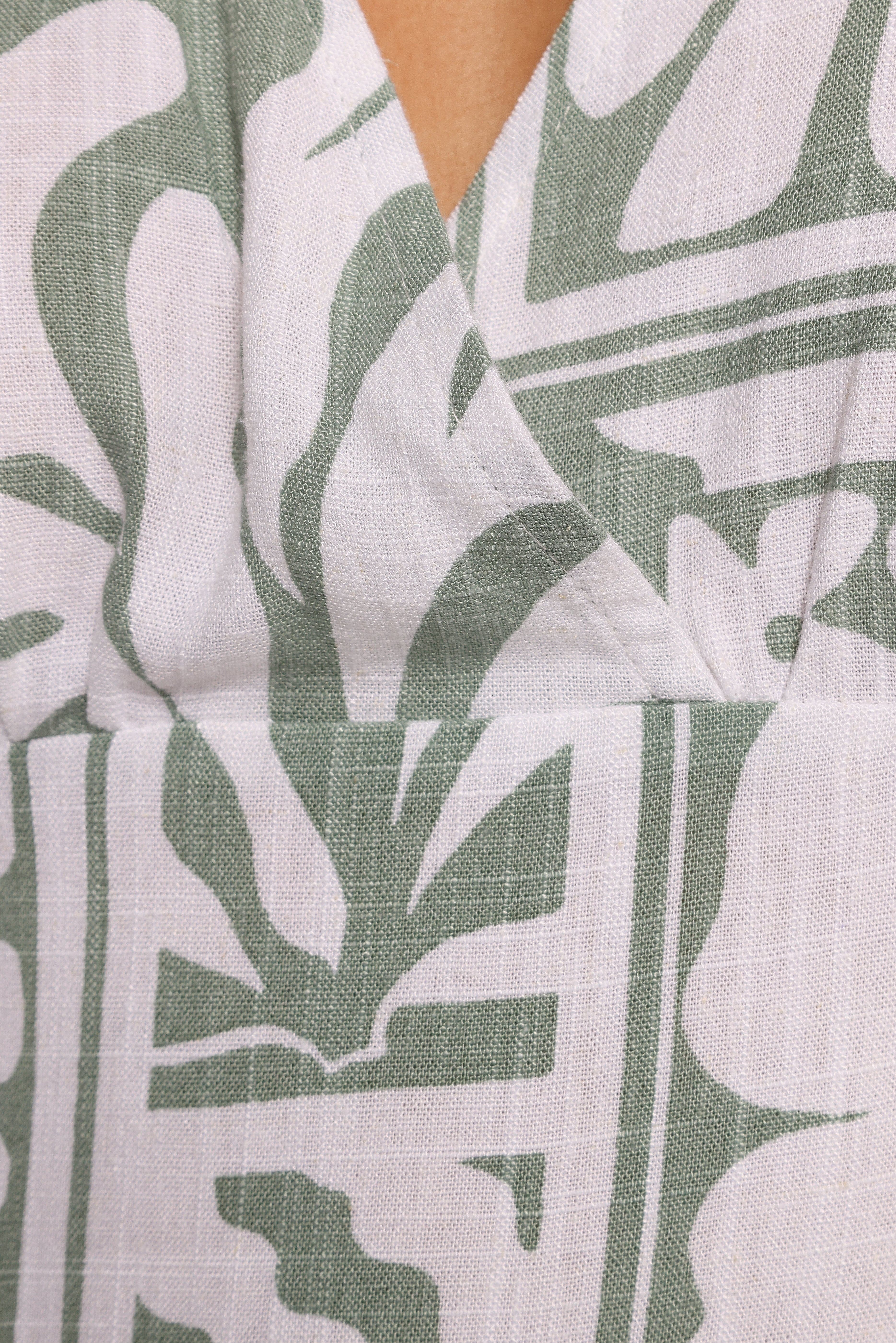 Kolby Long Sleeve Midi Dress - Sage Print