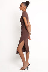 Lioren Midi Dress - Brown