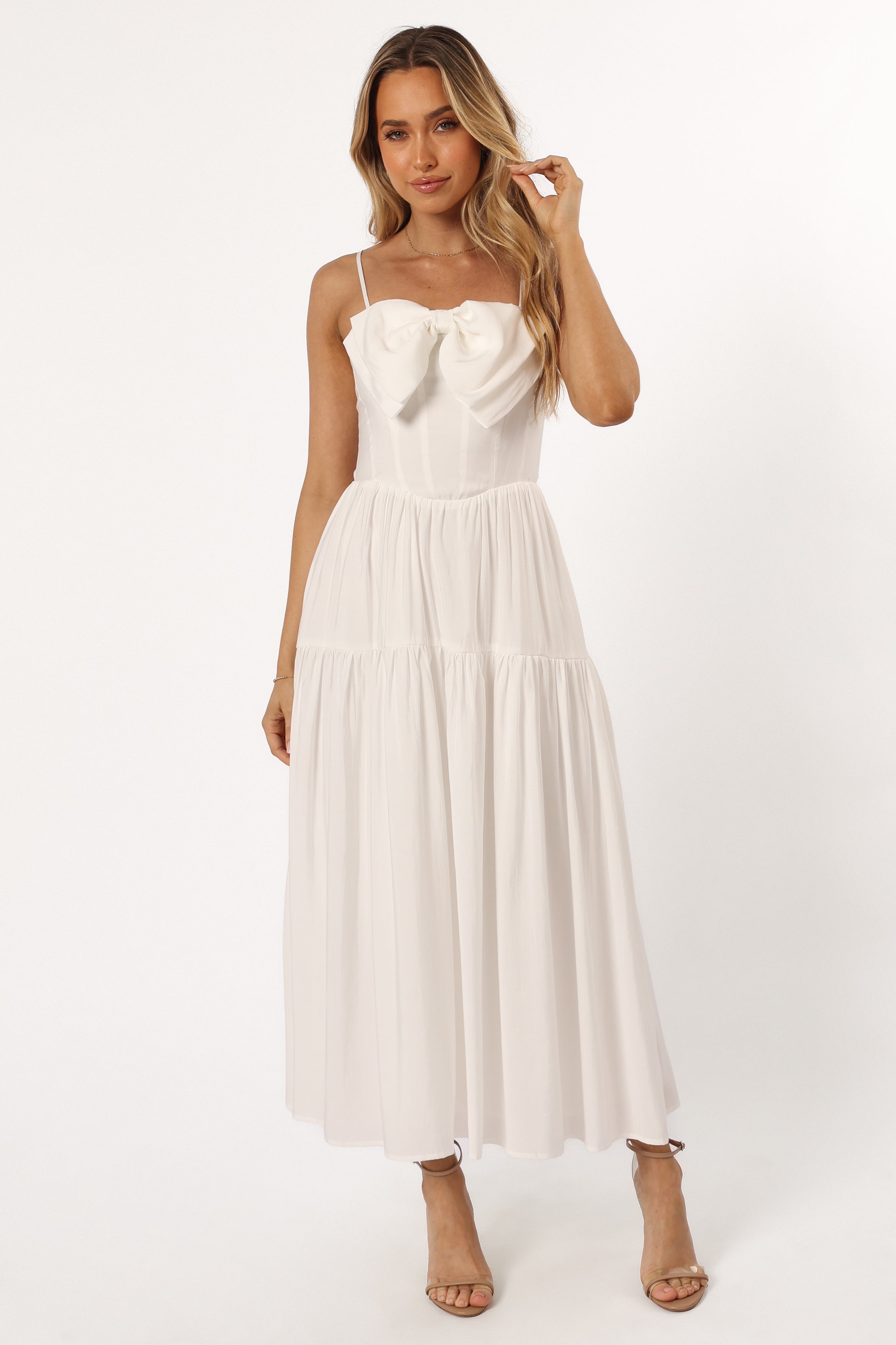 Maeve Midi Bow Dress - Ivory