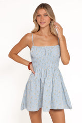 Makayla Mini Dress - Blue Floral