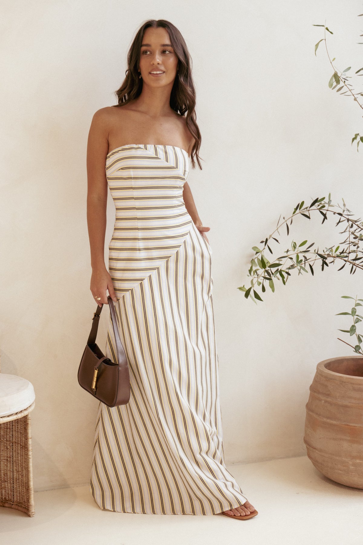 Maliah Maxi Dress - Vory Stripe