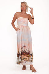 Marcia Midi Dress - Sunset Print