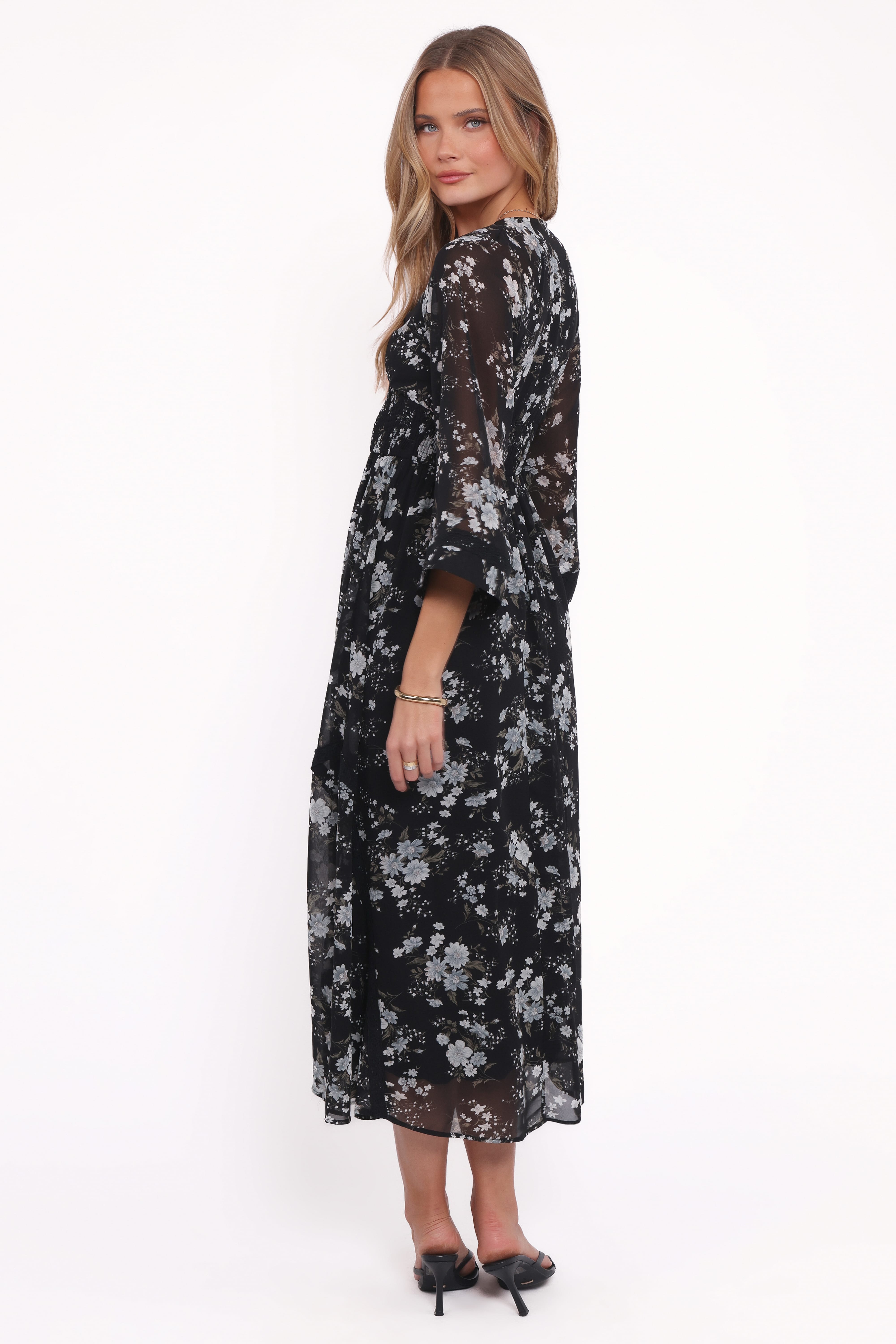 Mavis Long Sleeve Maxi Dress - Black Floral