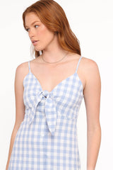 Menora Maxi Dress - Blue Gingham