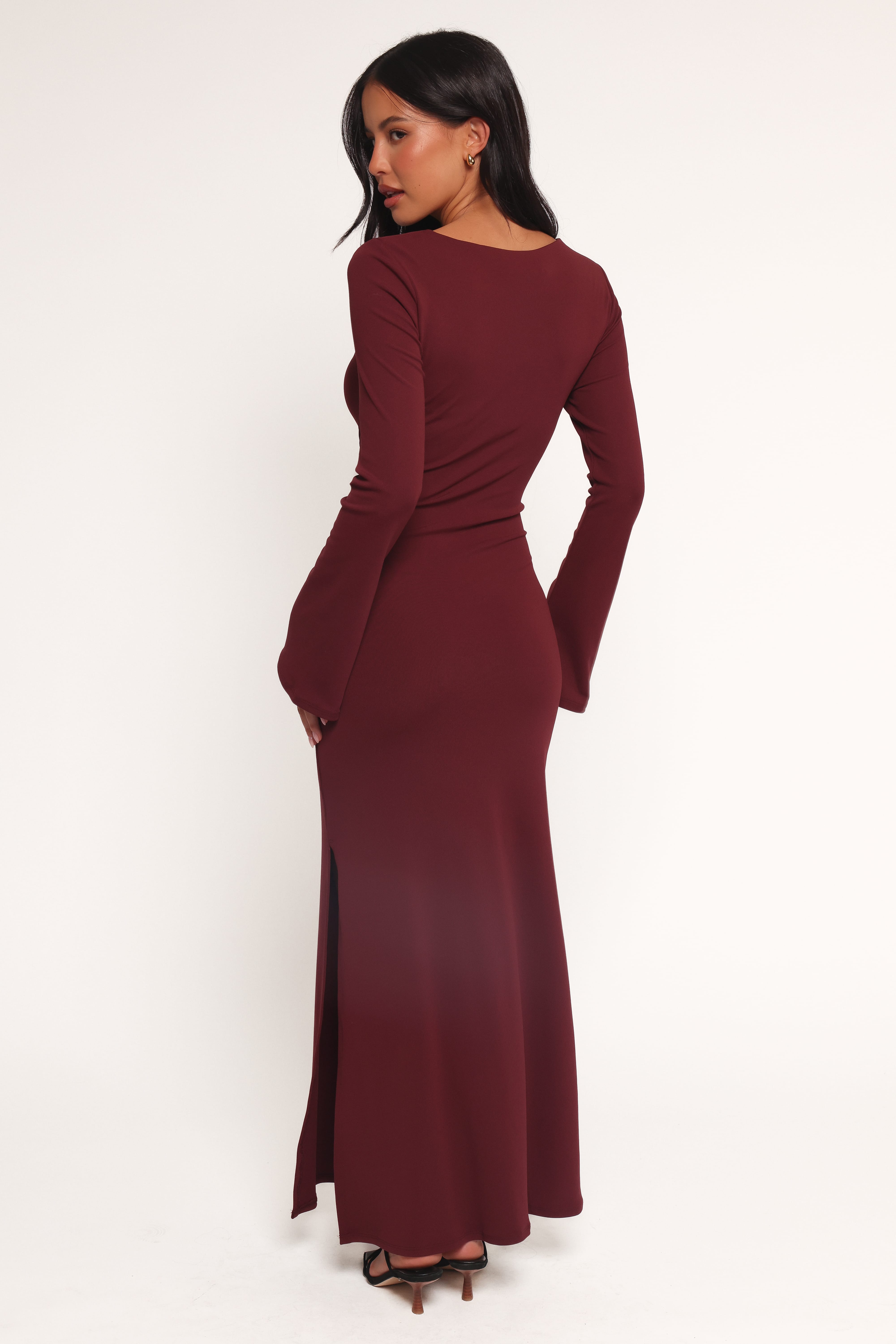 Nash Long Sleeve Dress - Deep Red