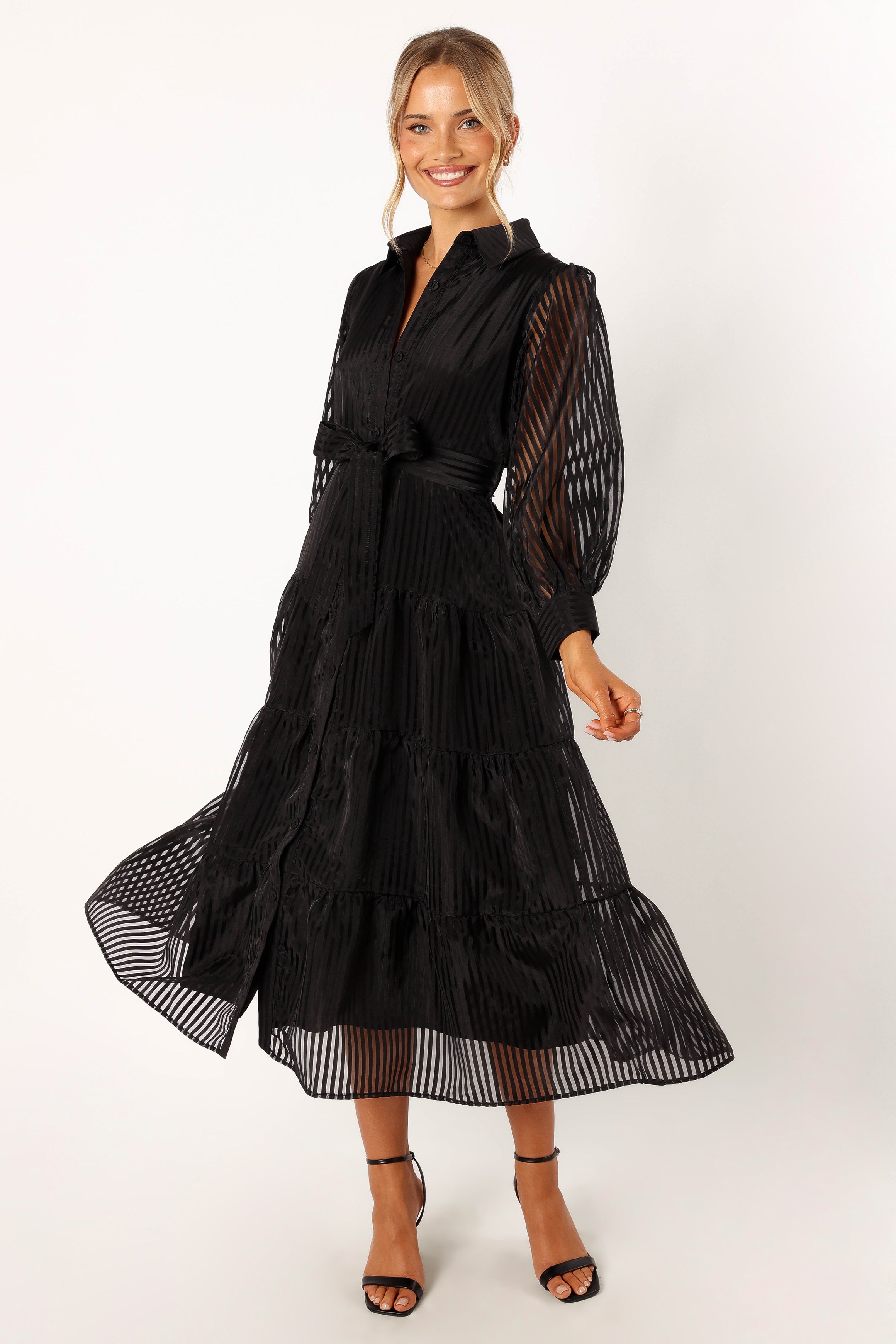 Neve Long Sleeve Maxi Dress - Black