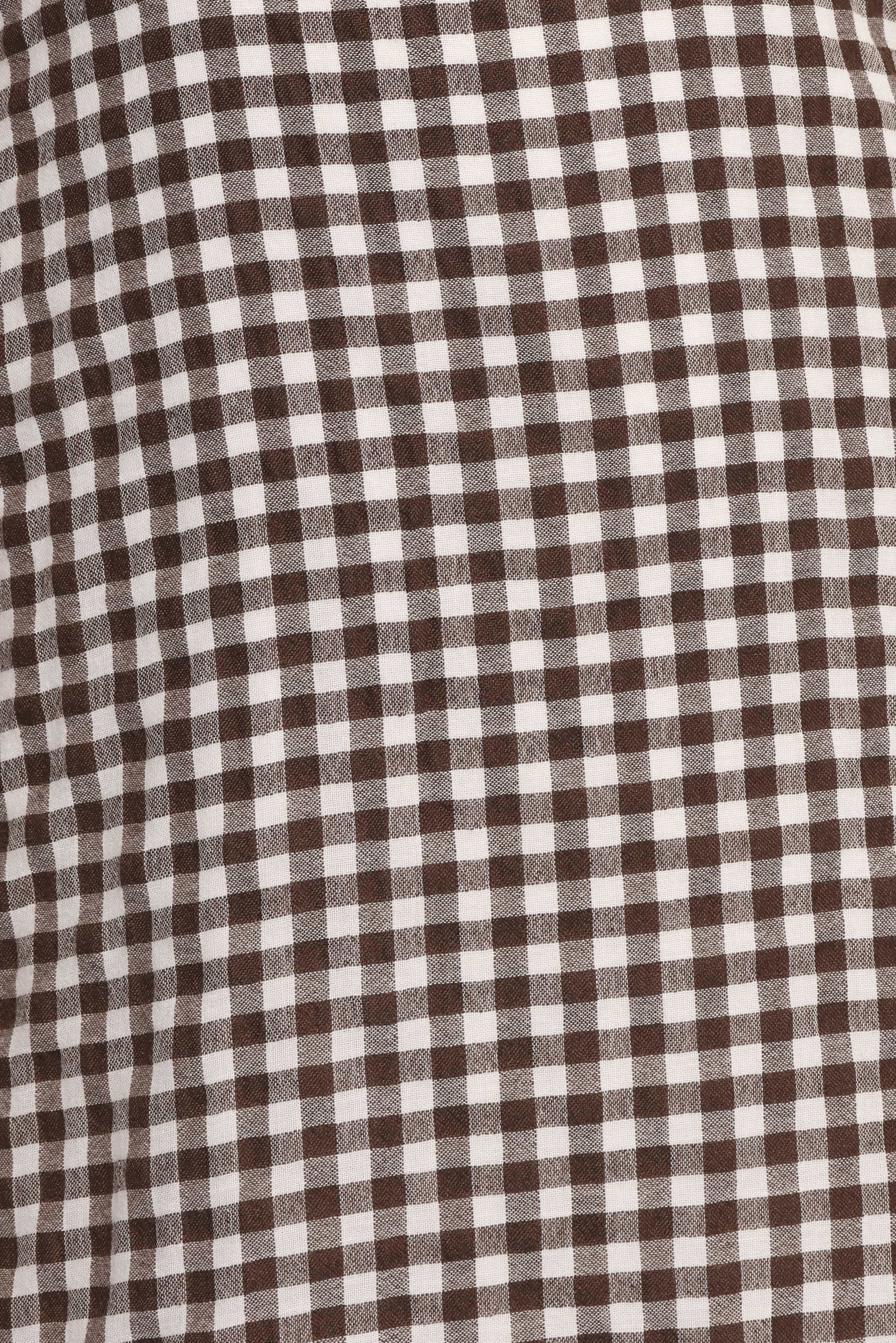 Queenie Midi Dress - Brown Gingham