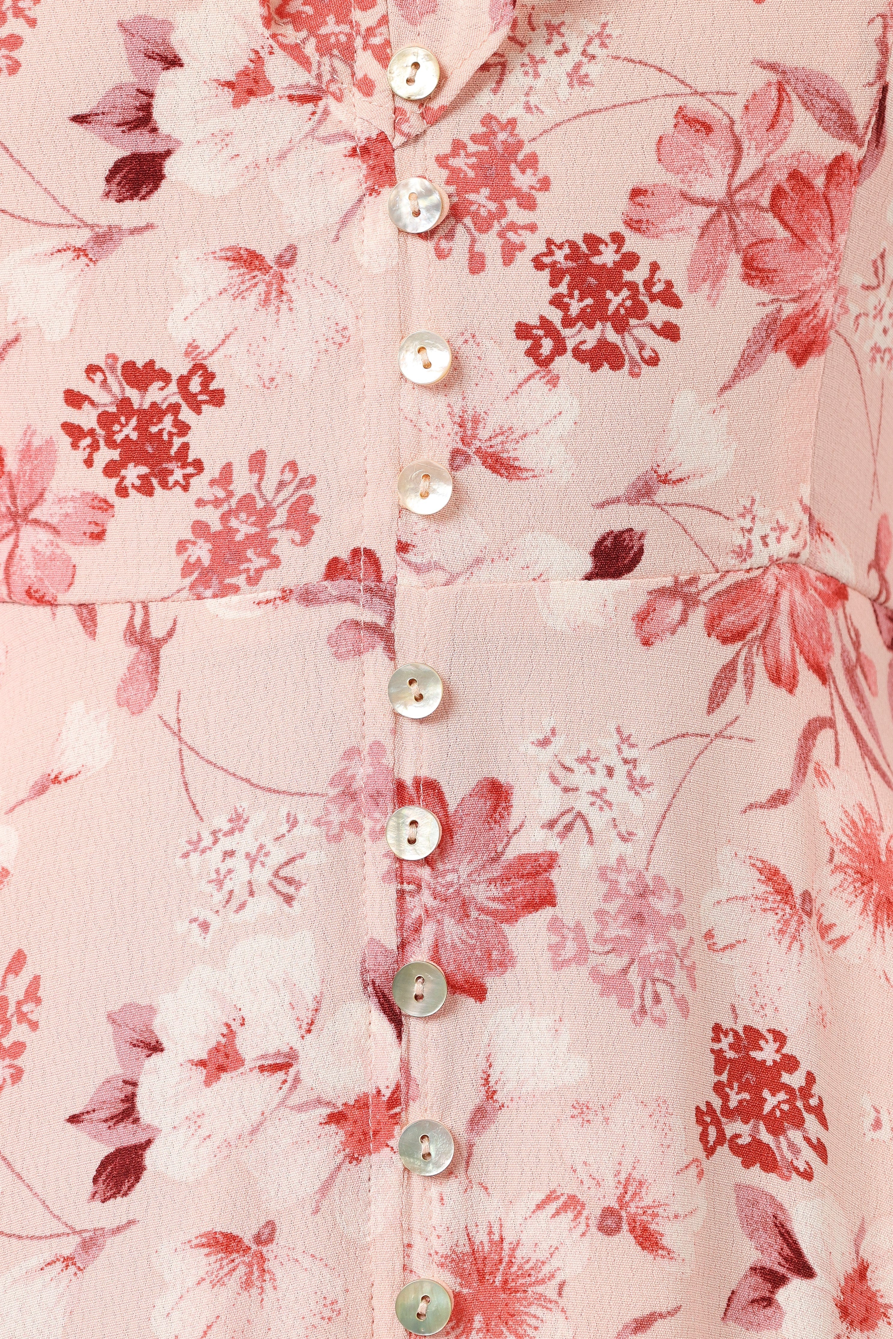 Rachel Midi Dress - Blushed Garden