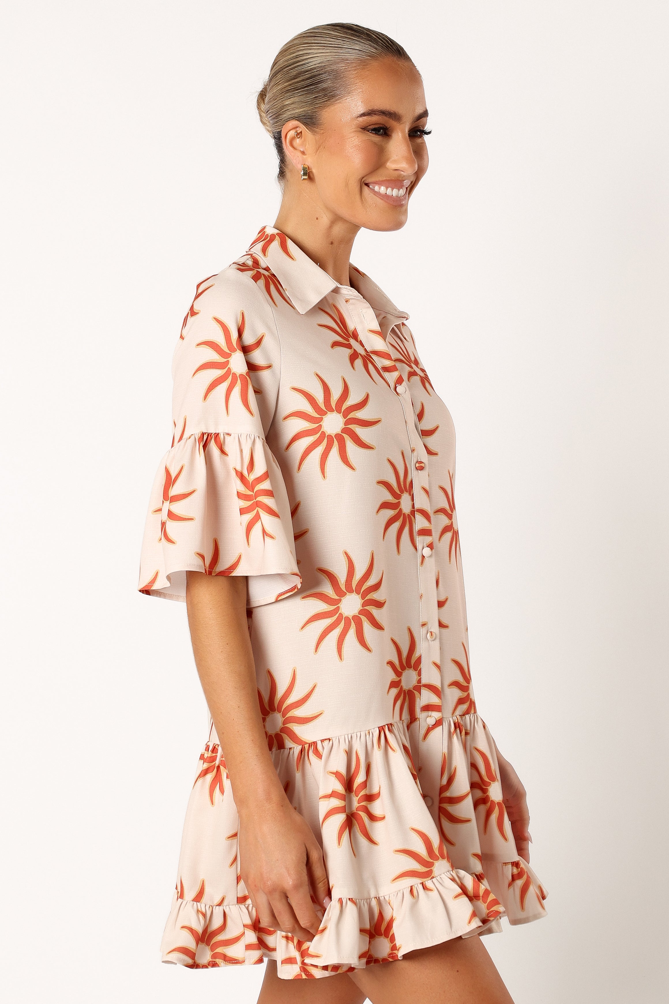 Ren Long Sleeve Mini Dress - Soleil