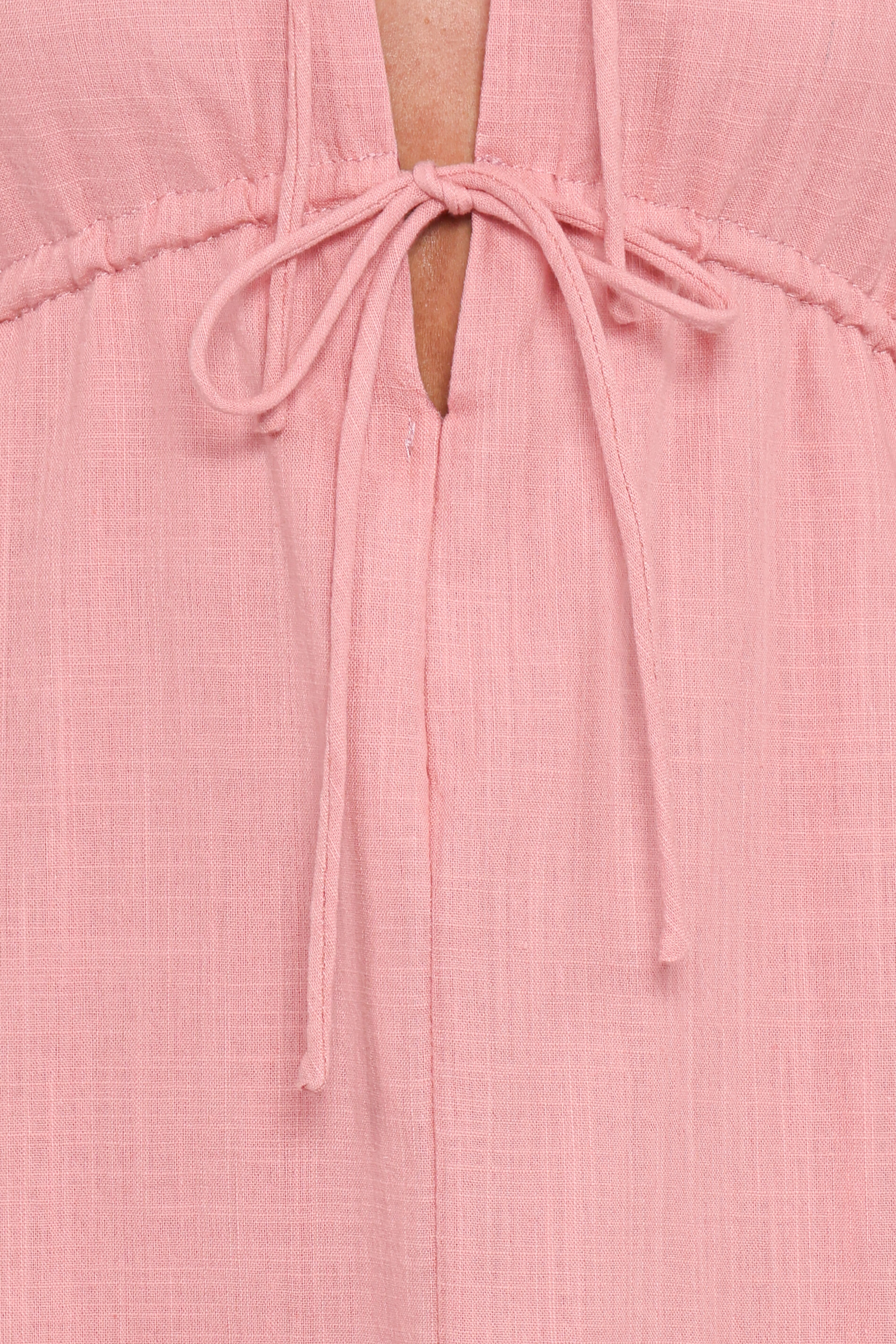 Riven Long Sleeve Maxi Dress - Pink