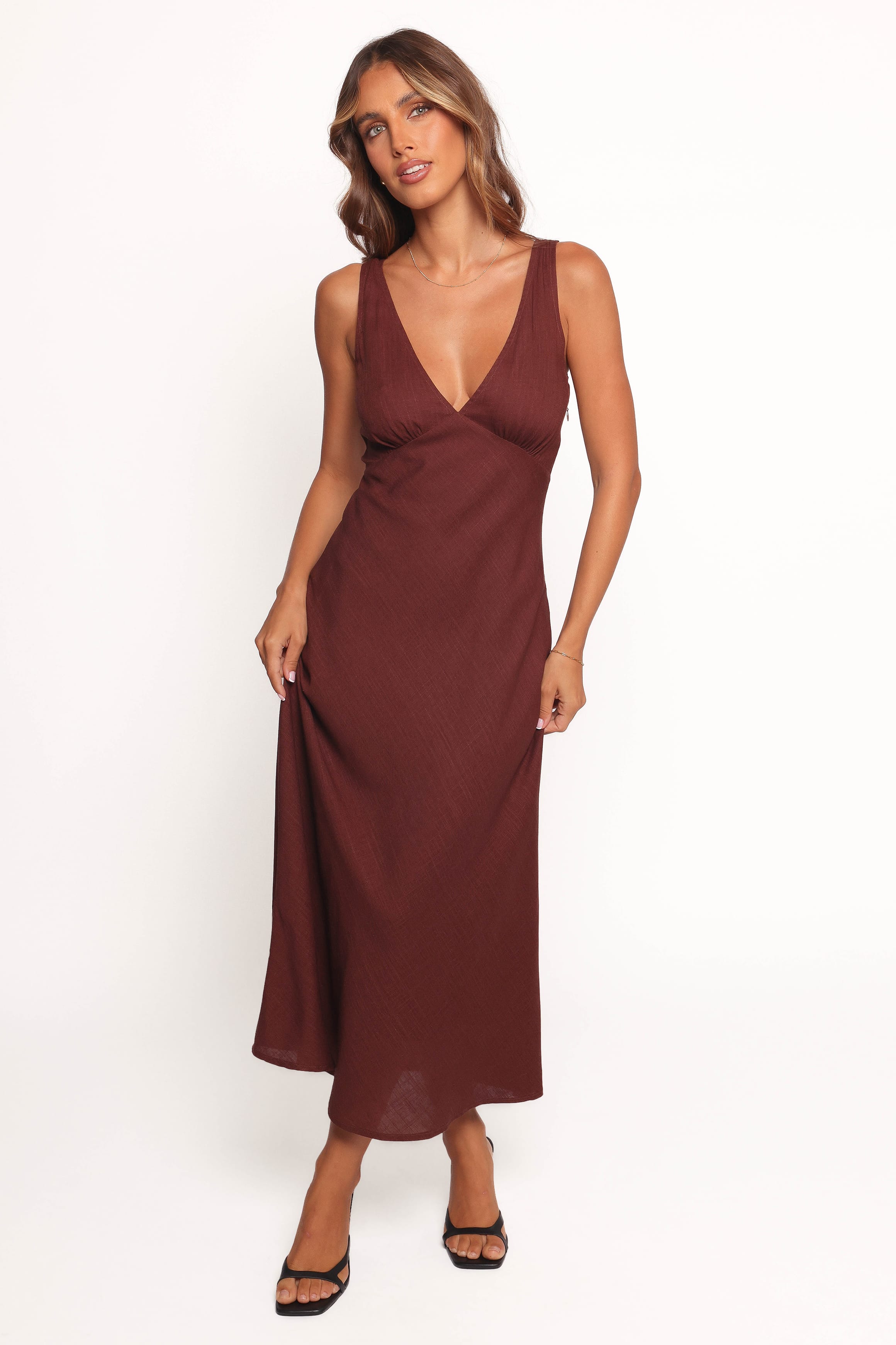Shyla Midi Dress - Brown