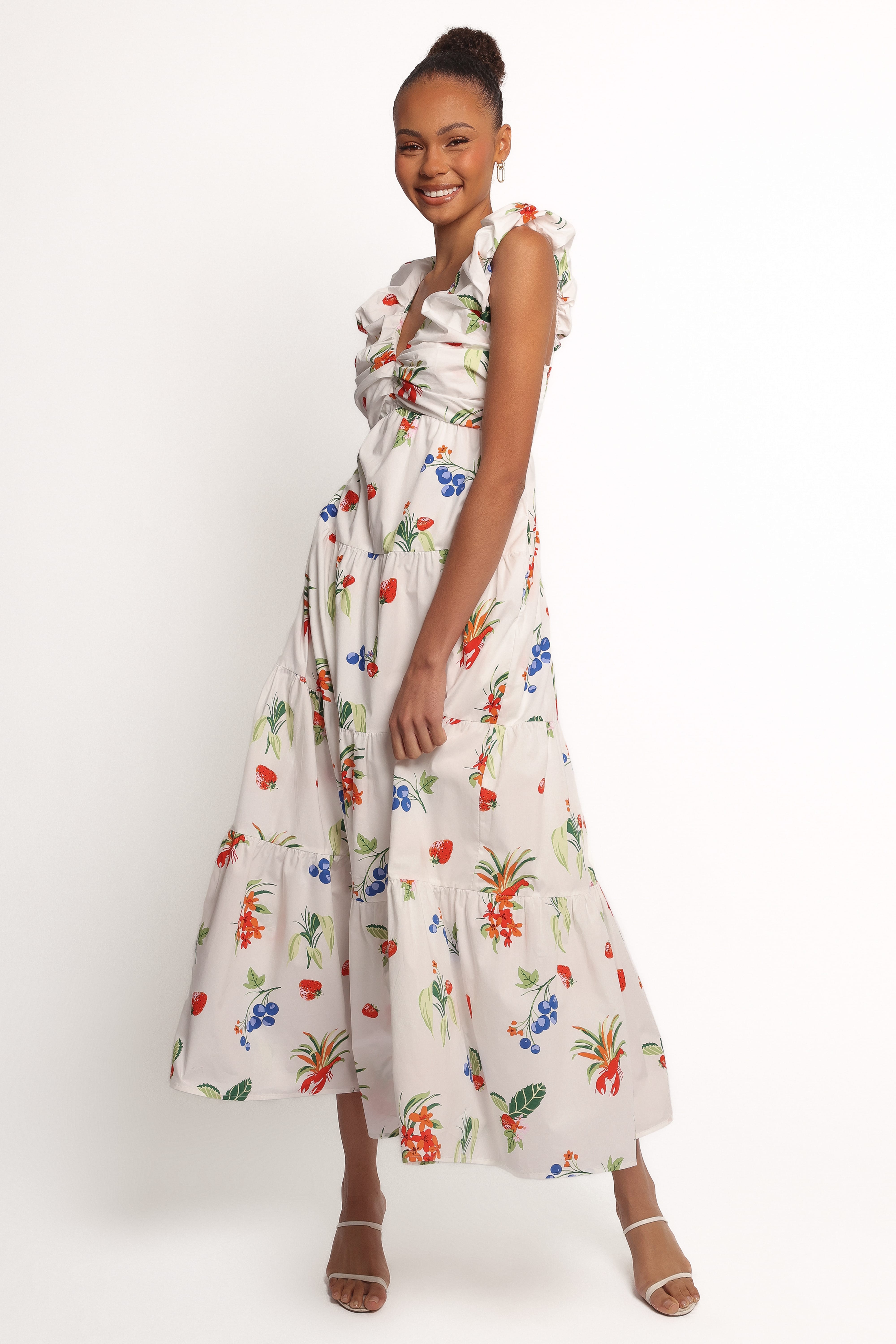 Valerie Maxi Dress - Off White/Red