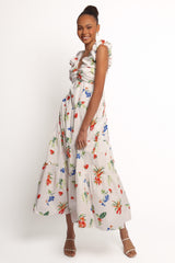 Valerie Maxi Dress - Off White/Red