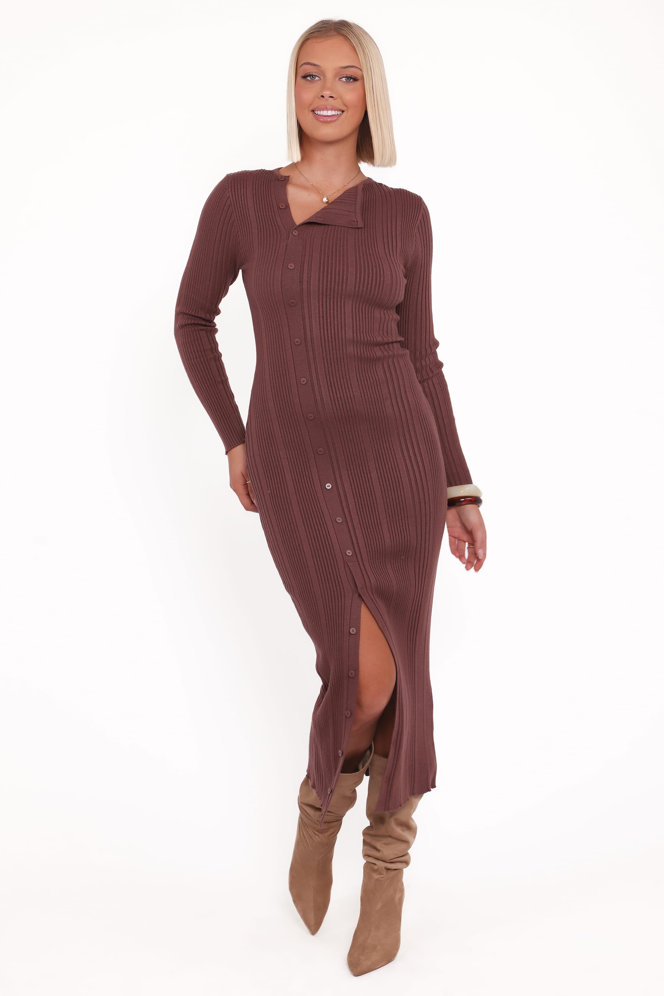 Valia Midi Dress - Espresso