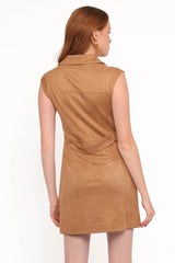 Xoey Suede Mini Dress - Camel