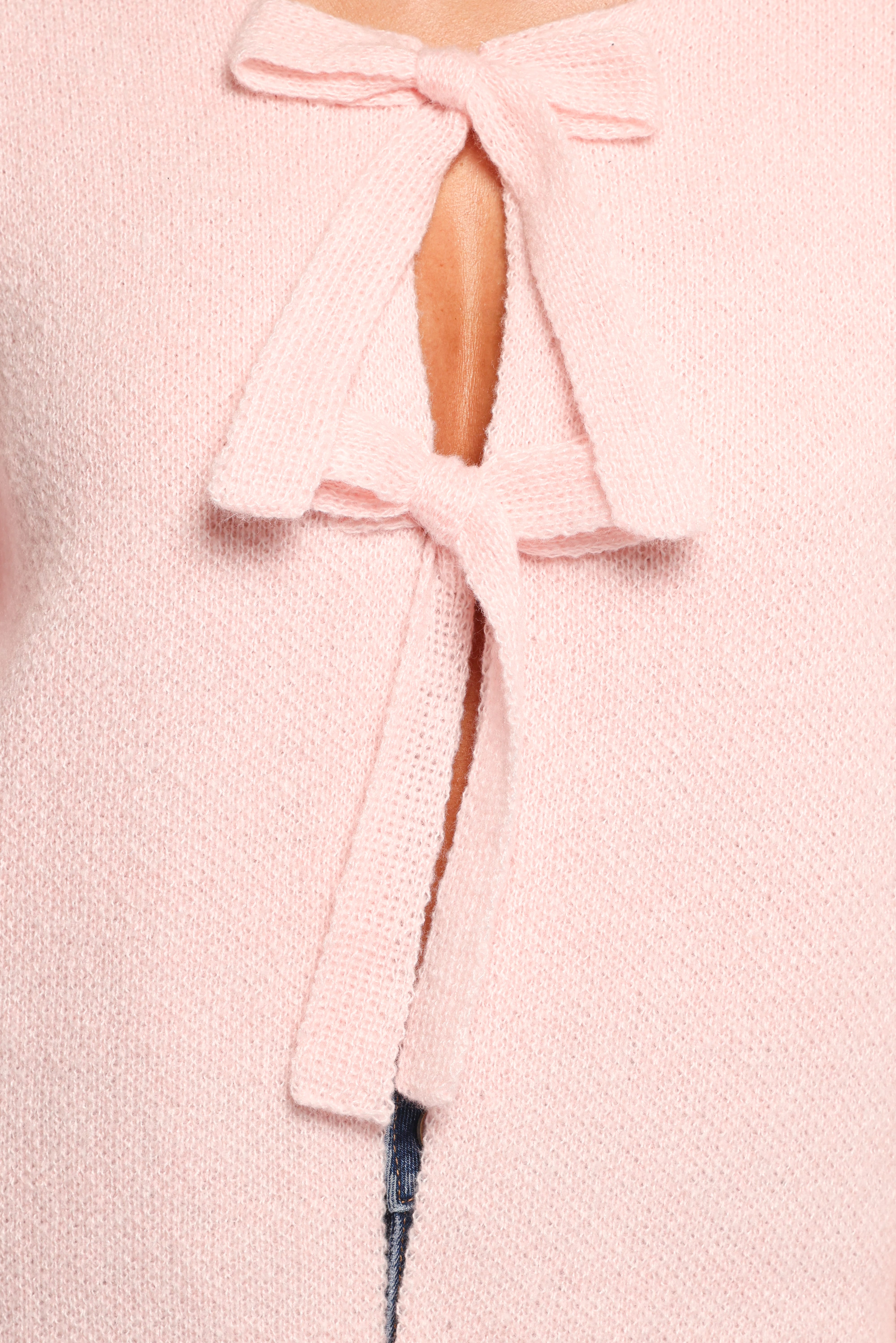 Arden Bow Cardigan - Pink
