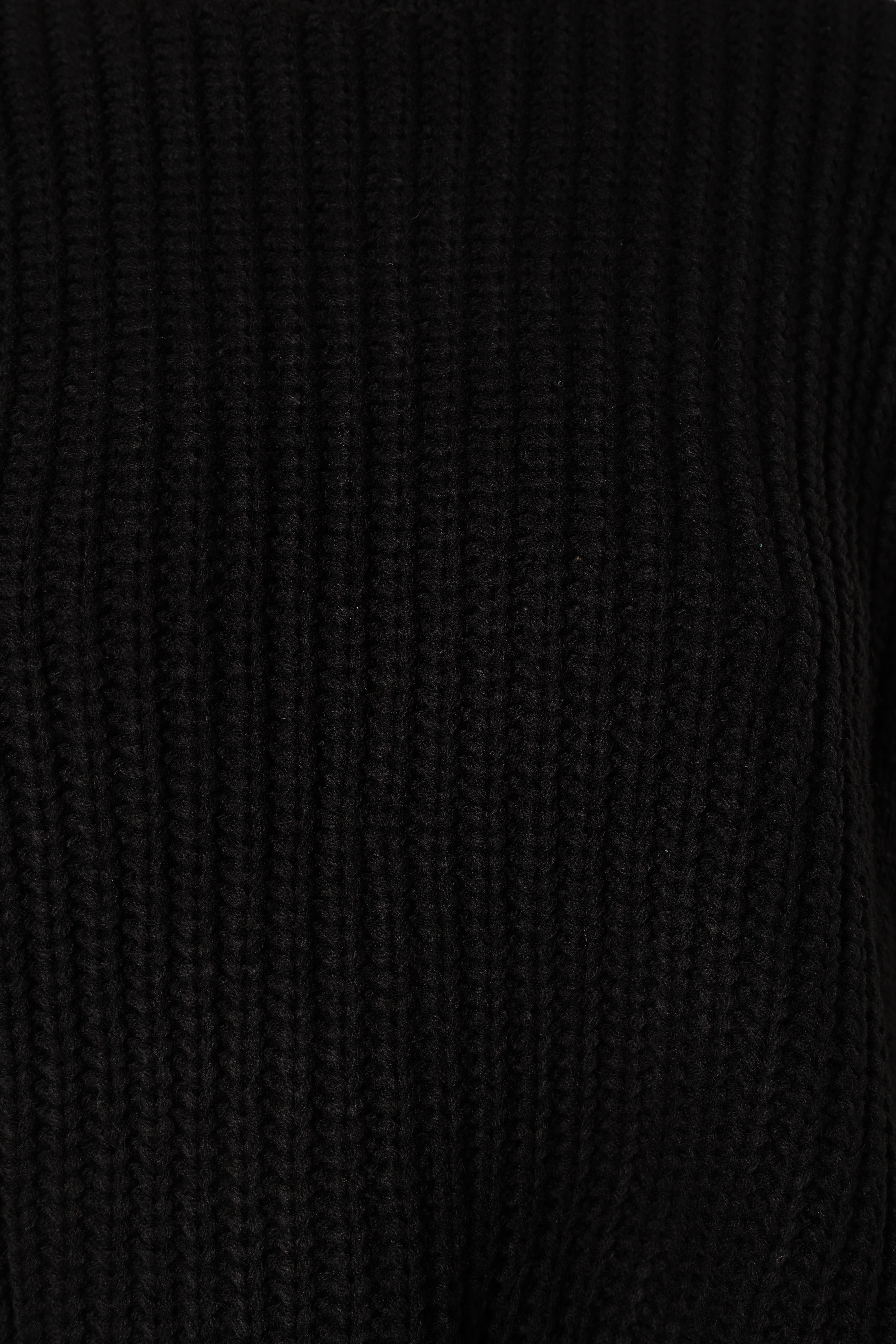 Arlette Textured Knit Sweater - Black