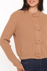 Jones Rosette Cardigan - Mocha