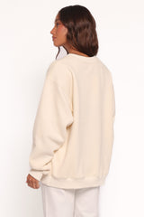 Flower Garden Graphic Sweatshirt - Cream