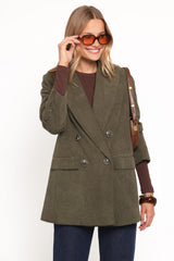 Madi Corduroy Blazer - Olive