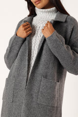 Skylar Open Front Coatigan - Grey