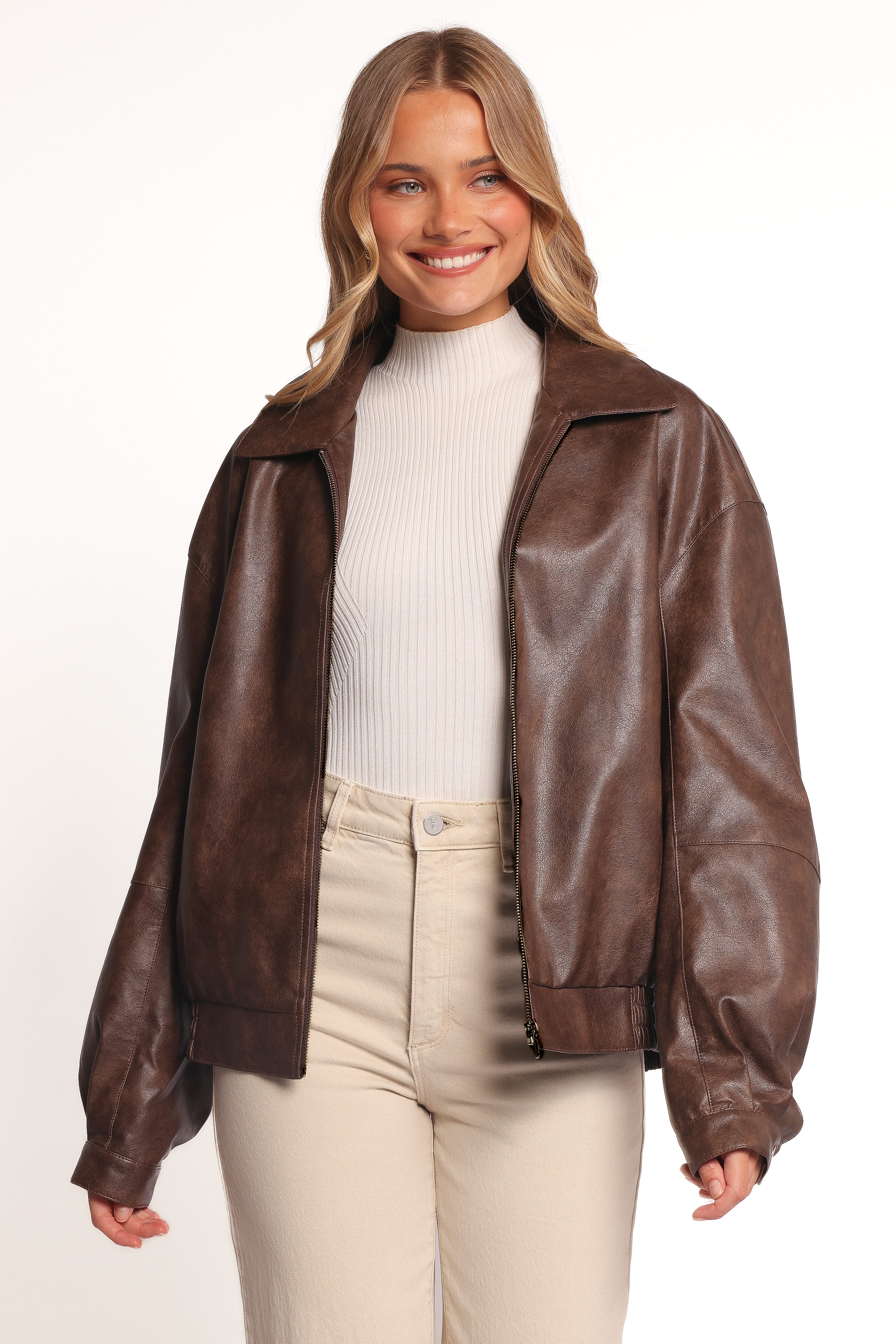 Zoe Bomber Jacket - Brown