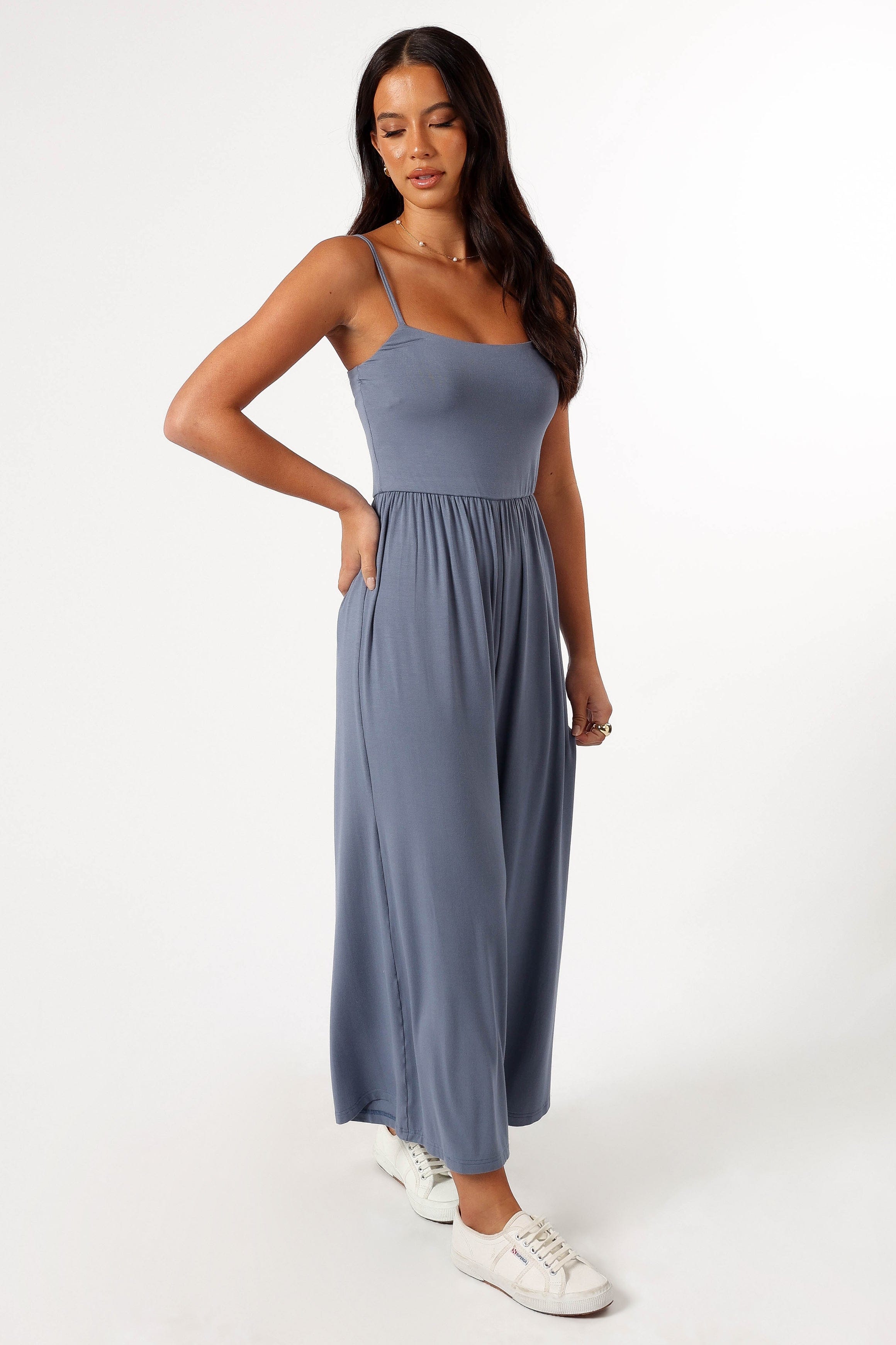 Kameron Knit Jumpsuit - Dusty Blue
