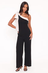 Pearla One Shoulder Jumpsuit - Black
