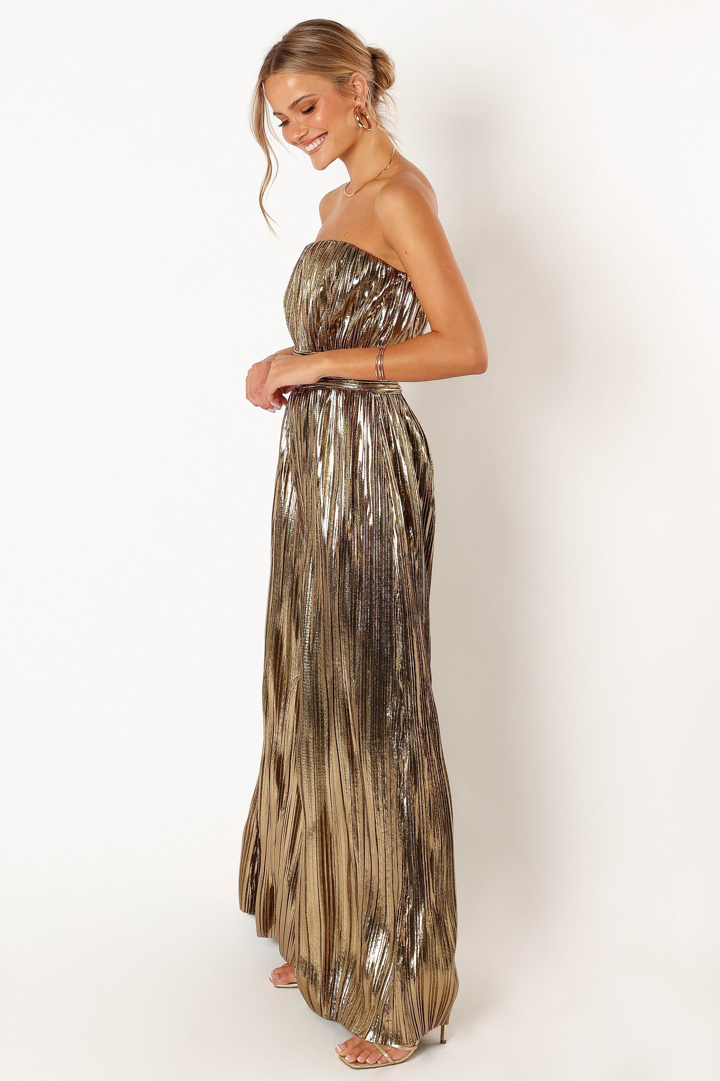 Kerry Pleat Jumpsuit - Gold